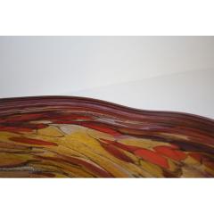  Cosulich Interiors Antiques Contemporary Red Purple Yellow Amber Gold Blown Art Glass Centerpiece Platter - 924035