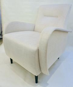  Cosulich Interiors Antiques Cosulich Interiors Italian Custom Pair of Modern Camel Cream Velvet Armchairs - 2173055