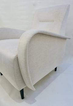  Cosulich Interiors Antiques Cosulich Interiors Italian Custom Pair of Modern Camel Cream Velvet Armchairs - 2173059