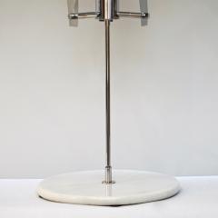  Cosulich Interiors Antiques Italian 1960s Tall Vintage Chrome and White Marble Table Lamp - 718693