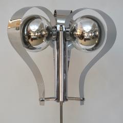  Cosulich Interiors Antiques Italian 1960s Tall Vintage Chrome and White Marble Table Lamp - 718695