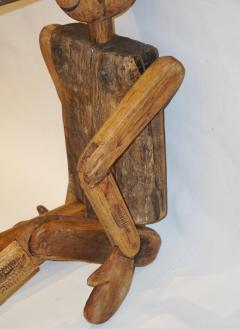  Cosulich Interiors Antiques Modern 1960s Italian Vintage Life Size Articulated Wooden Pinocchio Sculpture - 724290