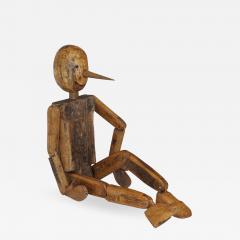  Cosulich Interiors Antiques Modern 1960s Italian Vintage Life Size Articulated Wooden Pinocchio Sculpture - 724991