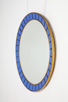  Cristal Art Cristal Art Circular Blue Wall Mirror No 2679 Turin Italy circa 1950s - 3521279