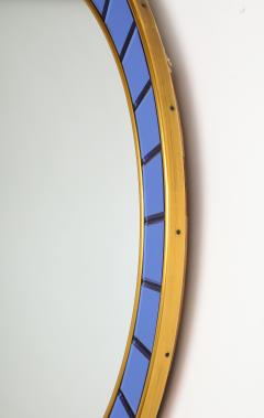  Cristal Art Cristal Art Circular Blue Wall Mirror No 2679 Turin Italy circa 1950s - 3521281