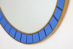  Cristal Art Cristal Art Circular Blue Wall Mirror No 2679 Turin Italy circa 1950s - 3521282