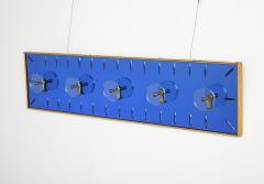  Cristal Art Cristal Art Wall Mounted Blue Glass Coat or Hat Rack Turin Italy circa 1950s - 3521364