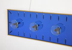  Cristal Art Cristal Art Wall Mounted Blue Glass Coat or Hat Rack Turin Italy circa 1950s - 3521374