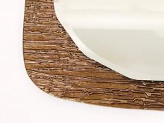  Cristal Art Cristal Arte Cristal Arte Bronze Gold Scalloped Textured Midcentury Wall Mirror Italy 1960s - 4067036