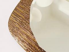  Cristal Art Cristal Arte Cristal Arte Bronze Gold Scalloped Textured Midcentury Wall Mirror Italy 1960s - 4067045
