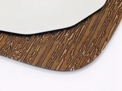  Cristal Art Cristal Arte Cristal Arte Bronze Gold Scalloped Textured Midcentury Wall Mirror Italy 1960s - 4067101