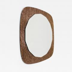  Cristal Art Cristal Arte Cristal Arte Bronze Gold Scalloped Textured Midcentury Wall Mirror Italy 1960s - 4069519