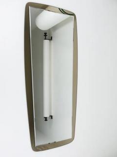  Cristal Art Cristal Arte Cristal Arte Large Grey Mid Century Wall Mirror Italy 1970s - 4105925