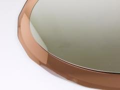  Cristal Art Cristal Arte Cristal Arte Pink Oval Ros Mid Century Scalloped Wall Mirror Italy 1960s - 4571311