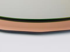  Cristal Art Cristal Arte Cristal Arte Pink Oval Ros Mid Century Scalloped Wall Mirror Italy 1960s - 4571313