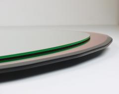  Cristal Art Cristal Arte Cristal Arte Pink Oval Ros Mid Century Scalloped Wall Mirror Italy 1960s - 4571314
