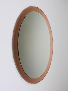  Cristal Art Cristal Arte Cristal Arte Pink Oval Ros Mid Century Scalloped Wall Mirror Italy 1960s - 4571328