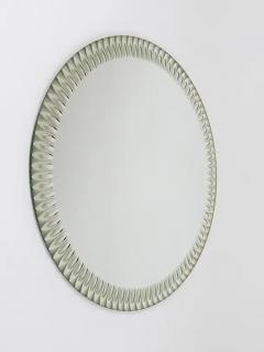 Cristal Art Cristal Arte Exceptional Cristal Arte Optical Effect Facetted Round Wall Mirror Italy 1960s - 4067613