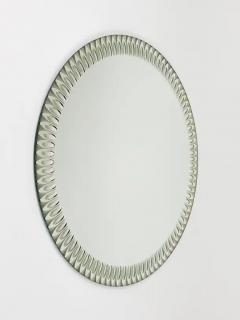  Cristal Art Cristal Arte Exceptional Cristal Arte Optical Effect Facetted Round Wall Mirror Italy 1960s - 4067614