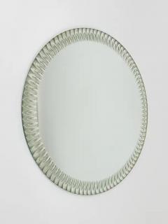  Cristal Art Cristal Arte Exceptional Cristal Arte Optical Effect Facetted Round Wall Mirror Italy 1960s - 4067617