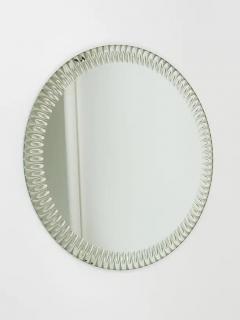  Cristal Art Cristal Arte Exceptional Cristal Arte Optical Effect Facetted Round Wall Mirror Italy 1960s - 4067644