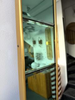  Cristal Art Cristal Arte Extra Large Floor Mirror Green Glass and Brass by Cristal Art Italy 1960s - 4510238