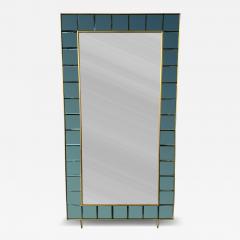  Cristal Art Cristal Arte Extra Large Floor Mirror Green Glass and Brass by Cristal Art Italy 1960s - 4511386
