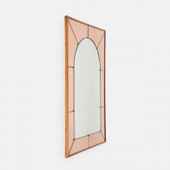  Cristal Art Cristal Arte Large Rectangular Wall Mirror in Rose Glass and Copper Frame by Cristal Art - 4748260