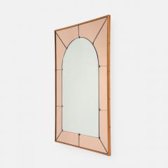  Cristal Art Cristal Arte Large Rectangular Wall Mirror in Rose Glass and Copper Frame by Cristal Art - 4748261