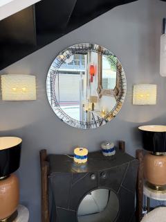  Cristal Art Cristal Arte Mirror Glass Palmette by Cristal Art Italy 1960s - 4694574