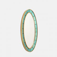  Cristal Art Cristal Arte Oval Green Hand Cut Beveled Glass Mirror Model 2727 by Cristal Art - 4226132