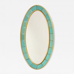  Cristal Art Cristal Arte Oval Green Hand Cut Beveled Glass Mirror Model 2727 by Cristal Art - 4226799