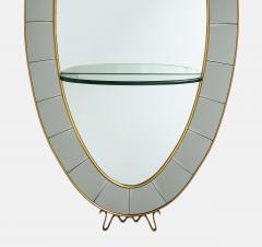  Cristal Art Grand Scale Oval Hand Cut Beveled Crystal Floor Mirror with Shelf by Cristal Art - 2967149