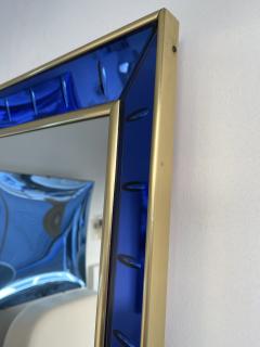  Cristal Art Mirror Blue and Brass by Cristal Art Italy 1960s - 2239933