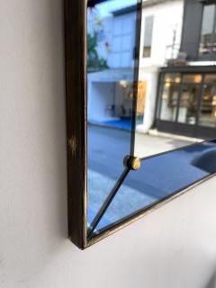  Cristal Art Mirror Blue and Brass by Cristal Art Italy 1960s - 2301686