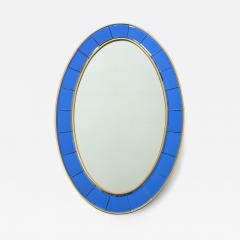  Cristal Art Oval Blue Hand Cut Beveled Glass Mirror Model 2727 by Cristal Art - 4029191