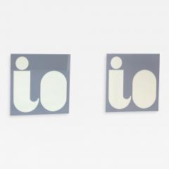  Cristal Art Post Modern Graphic Grey Cristal Art Wall Mirrors 1960s - 2304596