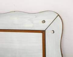  Cristal Arte Cristal Art Wood and Glass Wall Mirror Turin Italy circa 1940s - 3524945