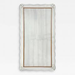  Cristal Arte Cristal Art Wood and Glass Wall Mirror Turin Italy circa 1940s - 3529992