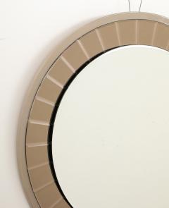  Cristal Arte Cristal Arte Faceted Crystal Grey Glass Circular Mirror circa 1960 - 3927716