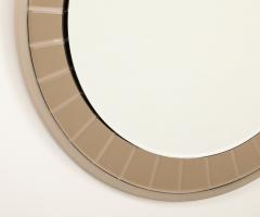  Cristal Arte Cristal Arte Faceted Crystal Grey Glass Circular Mirror circa 1960 - 3927720