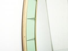  Cristal Arte Cristal Arte Oval shaped Italian brass green crystal mirror 1950s - 2587390