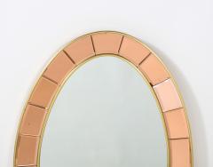  Cristal Arte Cristal Arte Rose Gold and Gilt Brass Italian Oval Wall Mirror - 2918999
