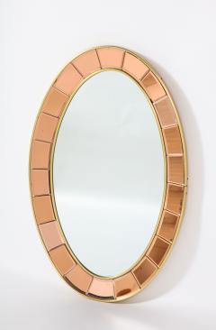  Cristal Arte Cristal Arte Rose Gold and Gilt Brass Italian Oval Wall Mirror - 2919001