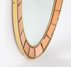  Cristal Arte Cristal Arte Rose Gold and Gilt Brass Italian Oval Wall Mirror - 2919003