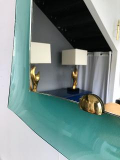  Cristal Arte Curve Glass Brass Mirror by Cristal Art 1960s - 839754