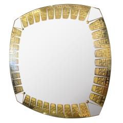  Cristal Arte Etched Gold Mirror by Cristal Art Italy 1960s - 275009