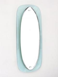  Cristal Arte ITALIAN BLUE AND CLEAR GLASS FLOATING FACETED OVAL CRYSTAL ARTE MIRROR - 2545906