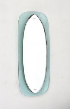  Cristal Arte ITALIAN BLUE AND CLEAR GLASS FLOATING FACETED OVAL CRYSTAL ARTE MIRROR - 2545908