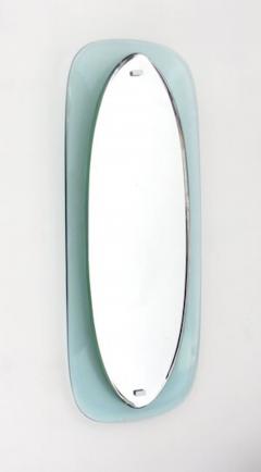  Cristal Arte ITALIAN BLUE AND CLEAR GLASS FLOATING FACETED OVAL CRYSTAL ARTE MIRROR - 2545909